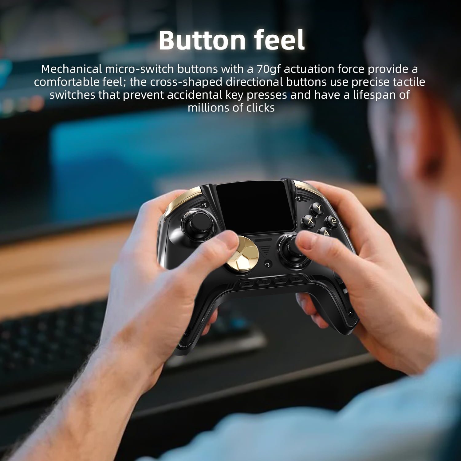 ANBERNIC RG G01 Wireless Gaming Controller with IPS Display, Hall Effect Triggers, Black - Image 3
