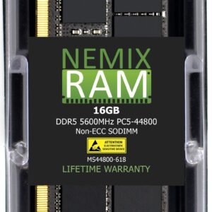 NEMIX RAM DDR5 5600MHz PC5-44800 2Rx8 1.1V 262-Pin Non-ECC SODIMM Laptop Memory