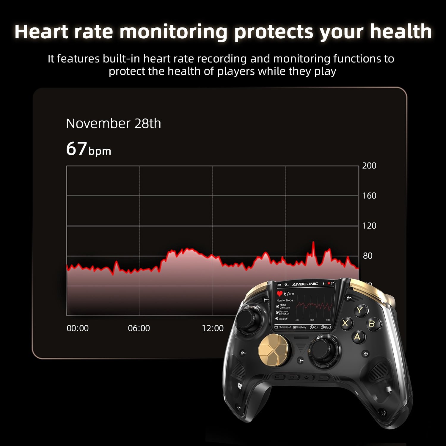 ANBERNIC RG G01 Wireless Gaming Controller with IPS Display, Hall Effect Triggers, Black - Image 4