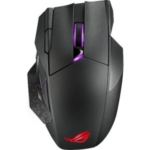 ASUS ROG Spatha X Optical Gaming Mouse with 12 Programmable Buttons and Magnetic Charging Stand Wireless Black