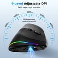 AOC Ergonomic Mouse, Wireless Rechargeable Vertical Mouse, 200H Working Time, 4800 DPI Optical Tracking, Silent Button, RGB, 2.4GHz Programmable Mice for Laptop, Desktop, MacBook, Black: Electronics - Image 4