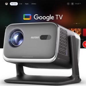 Aurzen Smart Projector 20W Visible Speakers Built-in Google TV