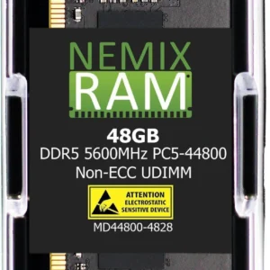 NEMIX RAM DDR5 5600MHz PC5-44800 2Rx8 1.1V 288-PIN Non-ECC Unbuffered UDIMN Desktop PC Memory