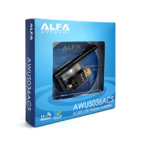 Alfa AWUSO36ACS 802.11ac AC600 Dual Band WiFi USB Adapter + RP-SMA