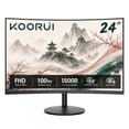 KOORUI 24" 100Hz Curved Computer Monitor, FHD 1080P 1500R PC Monitors, HDMI&VGA Ports, Eye Care
