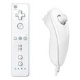 White Wireless Wii Remote and Nunchuck Combo with Strap