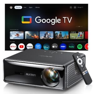 Aurzen Google TV Smart Projector, 4K Support, 1000 ANSI, Dolby Audio