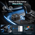 2-in-1 Wireless CarPlay Adapter & Android Auto Adapter, Wired to Wireless, Plug & Play Mini USB Adapter, Fast & Stable for iPhone & Android(Black)