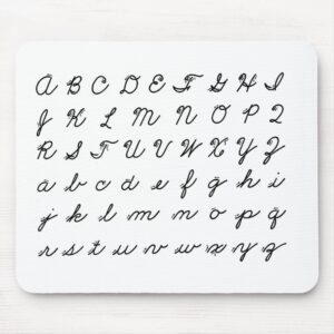 Cursive Handwriting Chart Mouse Pad