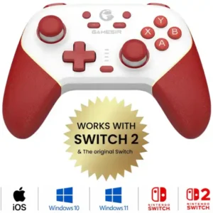 GameSir Super Nova Wireless Gaming Controller Nintendo Switch & Switch 2/PC/iOS/Android, Hall Effect Stick/Trigger Charging Dock Red/White GameSir-T4n Pro