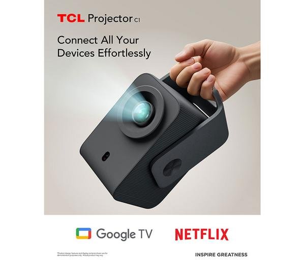 Tcl C1 Smart Projector 4K Support, Compatible with Google TV, WiFi and Bluetooth - Image 4
