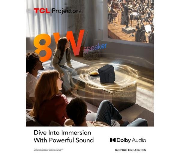 Tcl C1 Smart Projector 4K Support, Compatible with Google TV, WiFi and Bluetooth - Image 9