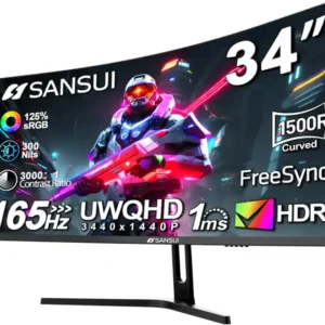 Sansui S34GC5QS 34-inch Curved WQHD 165Hz Gaming Monitor