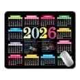 DAMAI 2026 Calendar Mouse Pad, 8.27"x10.24" Small Desk Mat Portable Computer Mousepad for Office & Home, Waterproof Desk Pad with Non-Slip Rubber Base, Easy Gliding