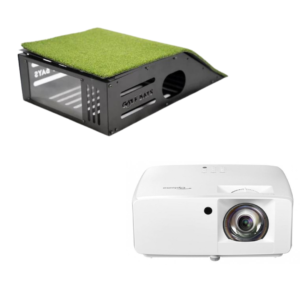 Optoma ZW350ST Short Throw Golf Simulator Projector Bundle - With GolfBays Floor Mounted Steel Case - GolfBays